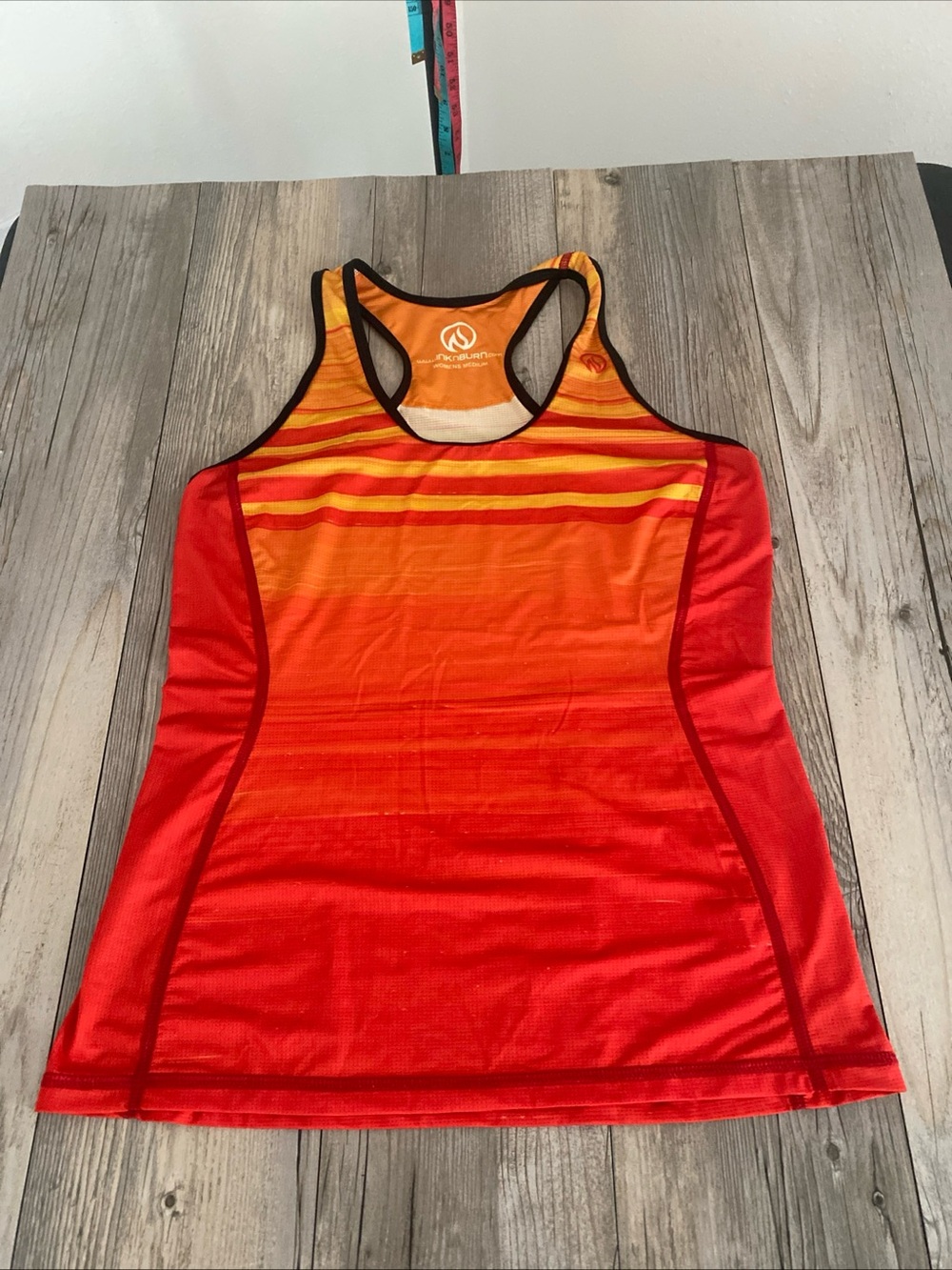 INKnBURN Dry I.C.E. Women’s Racerback Active Tank Top Fiery Gradient Sunset M